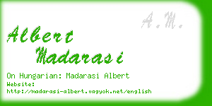 albert madarasi business card